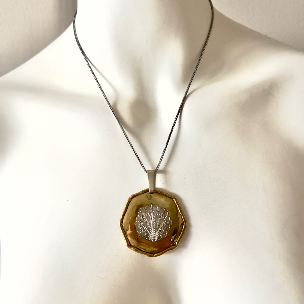 Gold Tone And Silver Tone Pendant Necklace